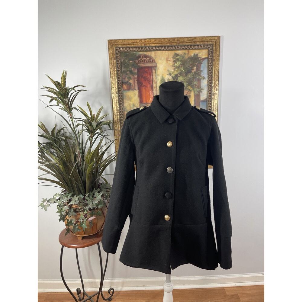 Lori Goldstein Blazer Women XS Black Turn Down Collar Preppy Corporate Goth
